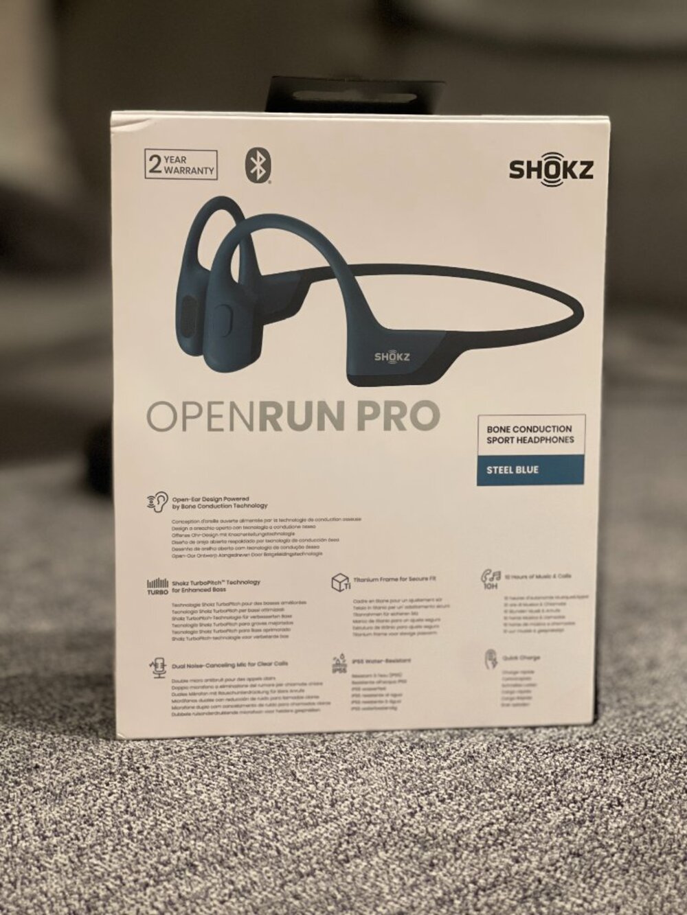 SHOKZ OpenRun Pro Bone Conduction Headphones – Steel Blue, NEW - Picture 5 of 6